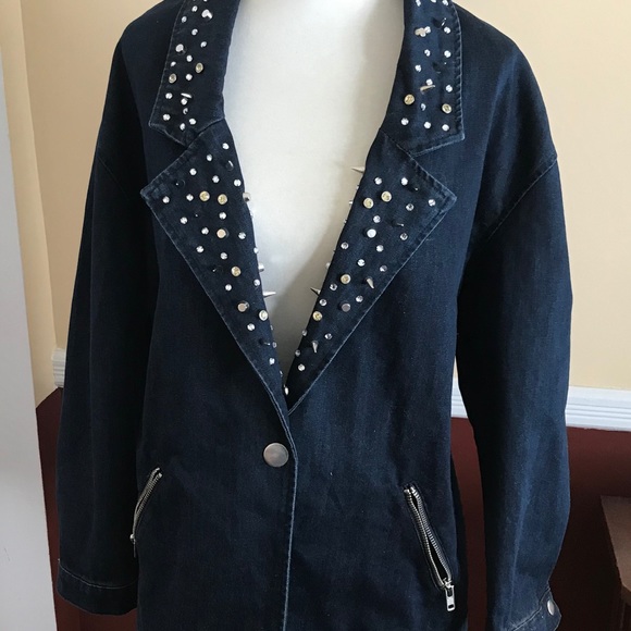 Jean Jacket Hand Painted Steampunk Owl - Picture 3 of 7